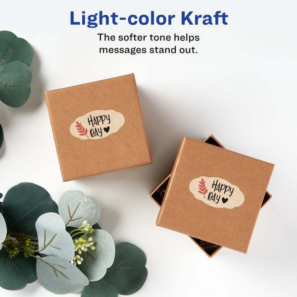 Kraft Brown Labels, 1-1/8